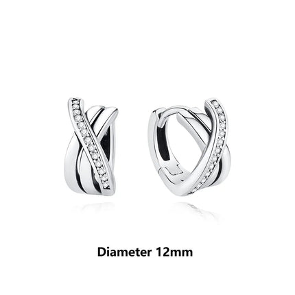 Orecchini Originali in Argento Sterling 925, Modello 2026, a Perno e a Cerchio con Cristalli, per Donna, in Oro Rosa, con Corona, Cuore, Infinito, Ape, Gioielli platinumshop