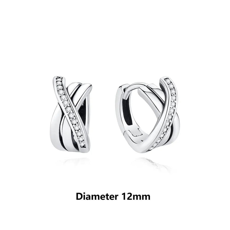 Orecchini Originali in Argento Sterling 925, Modello 2026, a Perno e a Cerchio con Cristalli, per Donna, in Oro Rosa, con Corona, Cuore, Infinito, Ape, Gioielli platinumshop