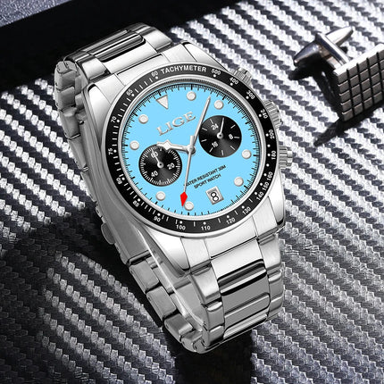 LIGE Nuovi orologi da uomo Orologi da polso al quarzo da uomo di lusso delle migliori marche Cronografo sportivo impermeabile e luminoso Relogio Masculino+BOX platinumshop