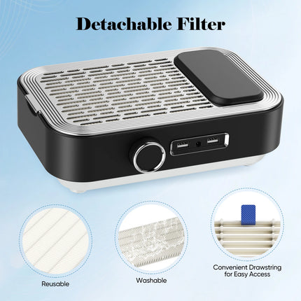 4‑in‑1 Electric Nail Drill Machine 45000RPM with 80W Nail Dust Collector 6W LED Nail Lamp Rechargeable Nail File Manicure Tool for Home Salon