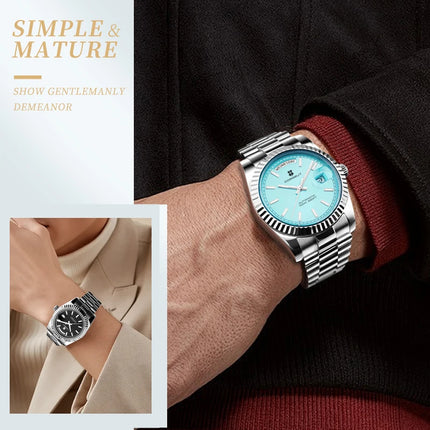 Custom Logo Diy 36/39MM Dial Automatic Mechanical Watches For Man Week Date Type Sapphire Luxury Waterproof Diving Man Watches