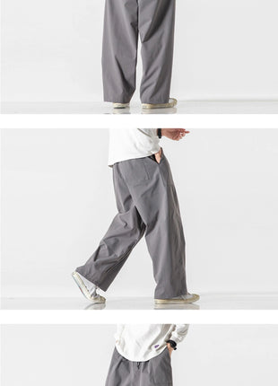 Pantaloni estivi da uomo a gamba larga Pantaloni moda casual solidi leggeri e sottili Harun Pantaloni da jogging larghi da uomo Pantaloni cargo Streetwear Taglie forti 5XL