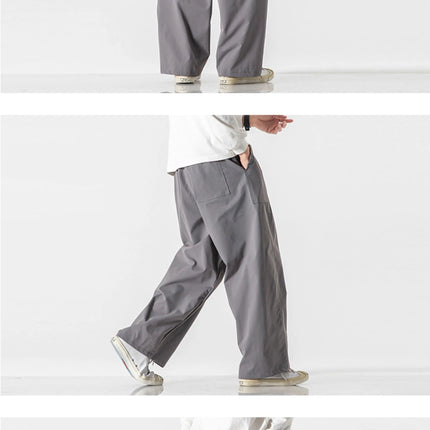 Pantaloni estivi da uomo a gamba larga Pantaloni moda casual solidi leggeri e sottili Harun Pantaloni da jogging larghi da uomo Pantaloni cargo Streetwear Taglie forti 5XL