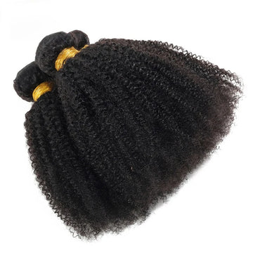 100g/PC Mongolian Afro Kinky Curly Human Hair Bundles 1/3PC Set Double Weft Hair Extensions Natural Color Full End Virgin Hair