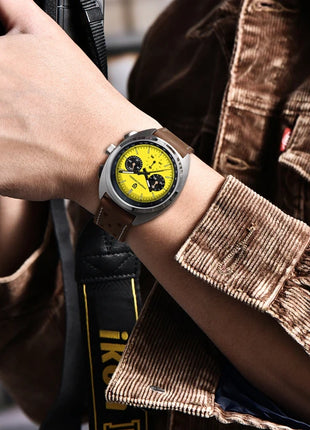 Orologio da Uomo PAGANI DESIGN, Quadrante Blu Retrò, Cronografo al Quarzo, Movimento Giapponese VK63, Vetro Zaffiro, Nuovo Modello 2026 Impermeabile