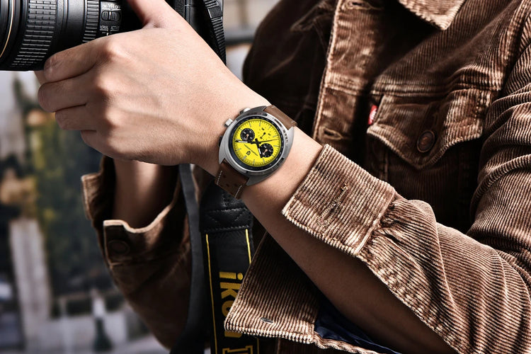 Orologio da Uomo PAGANI DESIGN con Quadrante Giallo, Cronografo al Quarzo, Movimento Giapponese VK63, Vetro Zaffiro, Impermeabile, Novità 2026