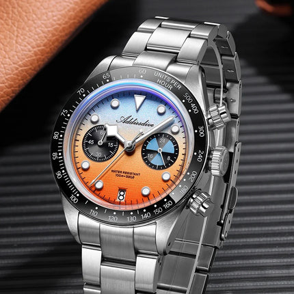 ADDIESDIVE AD2559 Men's Vintage Racing Watch Luxury Quartz Chronograph VK64 Ceramic Bezel K1 Mineral Crystal 100M Waterproof