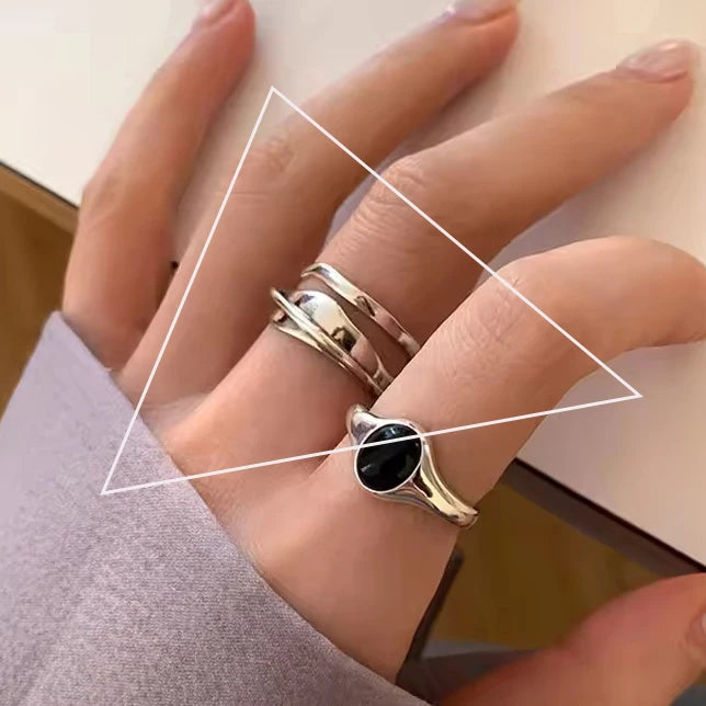 VENTFILLE Anello largo ad arco in argento sterling 925 per gioielli di design punk con geometria femminile regalo asimmetrico Dropshipping