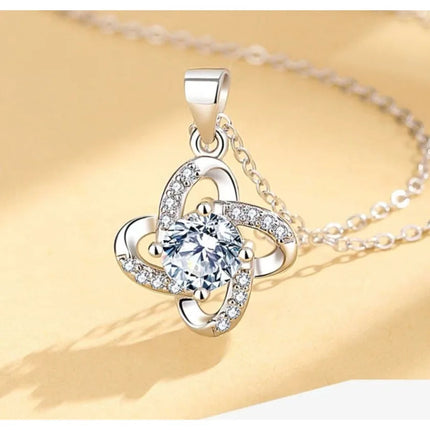 Collane in Argento Sterling 925 con Zirconia Cubica 6A per Donne, Nuova Tendenza Brillante, Gioielli Geometrici alla Moda per Feste Serali e Regali PlatiNum
