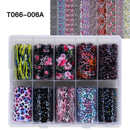 10 Patterns New Metal Nail Foils for Transfer Paper Stickers Floral Chameleon Nails Wraps DIY Water Marble Nail Art Decorations