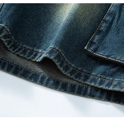 Pantaloncini di jeans cargo da uomo estivi Baggy dritti Moda Casual Pantaloni corti a gamba larga Tasca grande Jeans corti per vacanze al mare Uomo