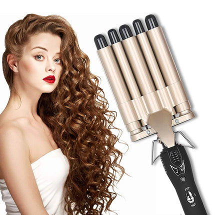 3 in 1 Deep and Small Reversible Big and Small Wave Styles Triple Barrel Deep Hair Waver Curling Iron and Curler