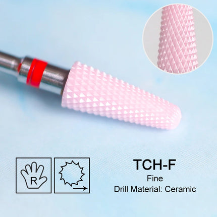 Pink Ceramic Carbide Nail Drill Bits Milling Cutter For Gel Polish Remover Electric Nail Machine Polishing Peeling File Home Salon Manicure Pedicure Accessories