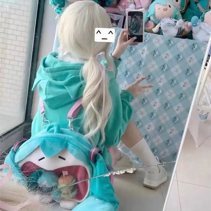 Zipper Hoodie Gothic Cartoon Kawaii Cat Ear Y2k Jacket Zip Up Thin Coat Spring Autumn Cute Core 2000s Clothes Fall Sweatshirts