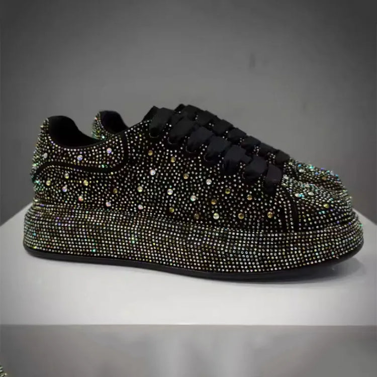 Luxury New Men Rhinestone Lace Up All Match Brand Shoes Causal Flats Loafers Sports Walking Sneakers Zapatos Hombre Vest