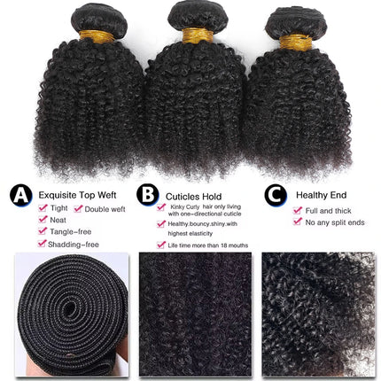 10-24inch Afro Kinky Curly Human Hair Bundle Deal Brazilian Afro Deep Jerry Curly Raw Virgin Human Hair Weave Hair Extension