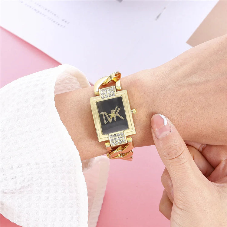 UTHAI Orologio da donna con diamanti quadrati intarsiati quadrati leggeri Orologi al quarzo moda di lusso Orologio da polso da donna con cinturino in metallo Orologio da ragazza platinumshop