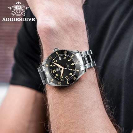 ADDIESDIVE Luxury Men's Watch MY-H9 Sapphire Crystal Ceramic Bezel 200m Waterproof Retro Luminous Diving Mechanical Wristwatch