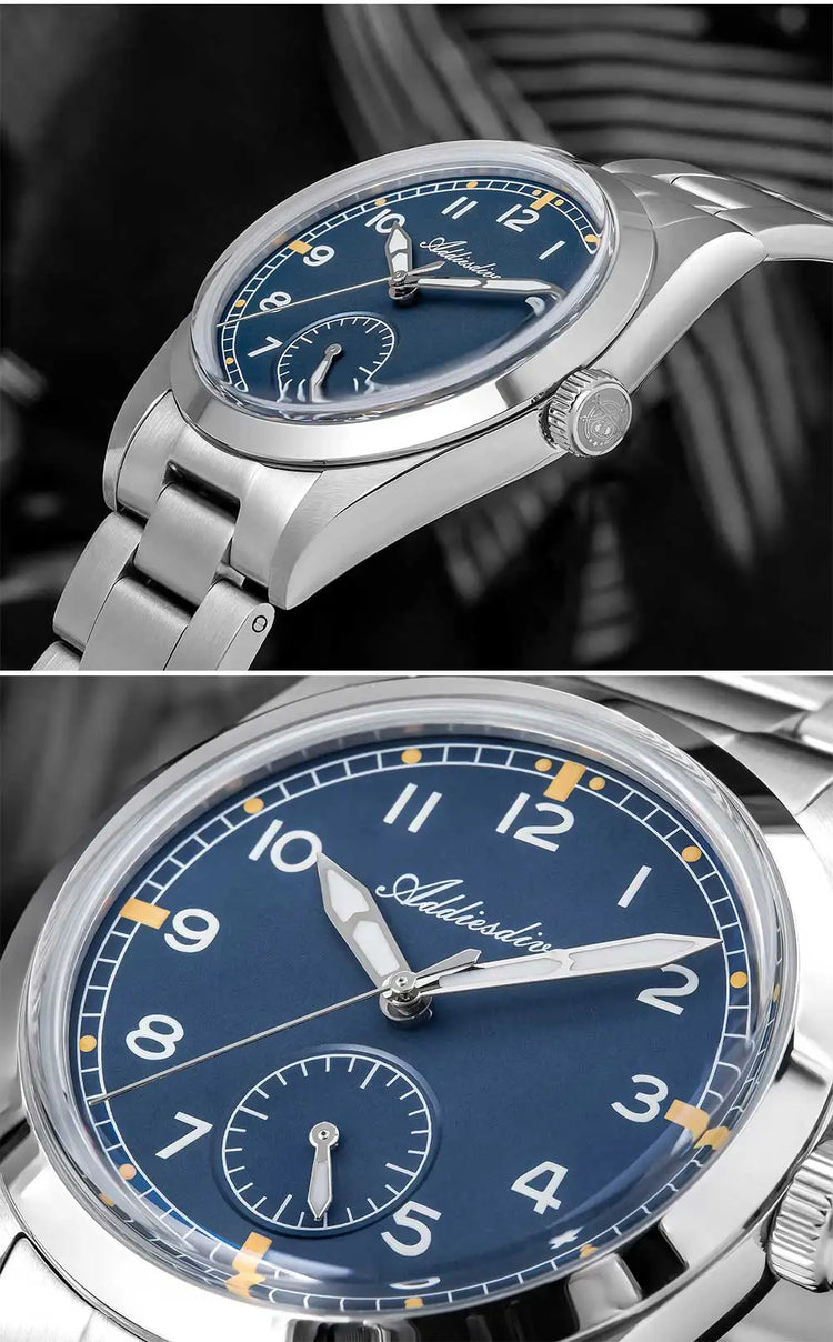 ADDIESDIVE 36mm Men Quartz VH60 Watch AD2099 BGW9 Luminous Bubble Mirror Pot Cover Glass 10Bar Waterproof Stainless Steel Watch