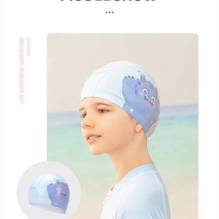 COPOZZ Cuffia da nuoto per bambini in cartone animato Bambini PU Protezione per le orecchie impermeabile Cappello da nuoto Cappelli da bagno elastici Cuffie da piscina per ragazzi Ragazza