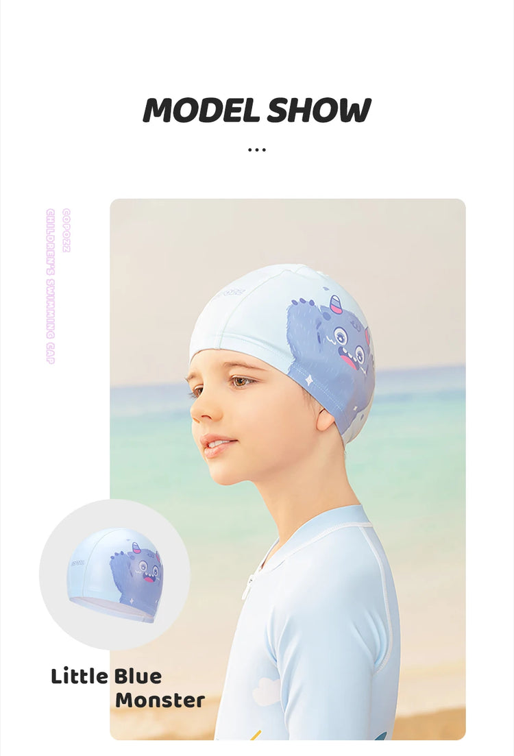COPOZZ Cuffia da nuoto per bambini in cartone animato Bambini PU Protezione per le orecchie impermeabile Cappello da nuoto Cappelli da bagno elastici Cuffie da piscina per ragazzi Ragazza
