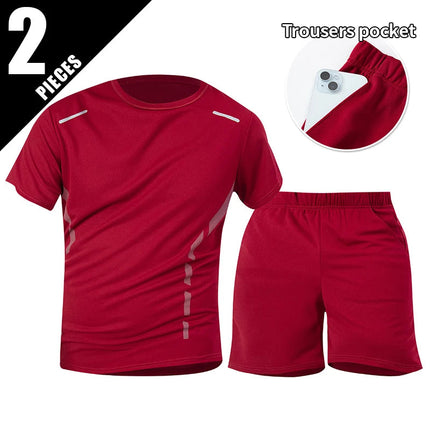 Tuta sportiva da uomo ad asciugatura rapida 1/2/4 pezzi T-shirt casual traspirante a maniche corte Tasca Pantaloncini versatili per adolescenti da indossare platinumshop