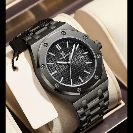 Customized Watch PAAZOMU Business Man Wristwatch Waterproof Luminous Date Men Watch Stainless Steel Quartz Watches For Men Reloj
