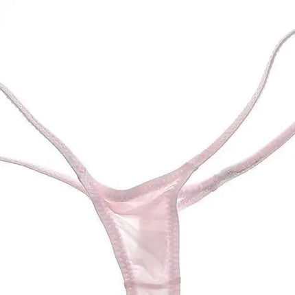 Women's Thin Ice Silk High Elastic Thong Mini Low-rise Sexy Sheer Single Layer Underwear