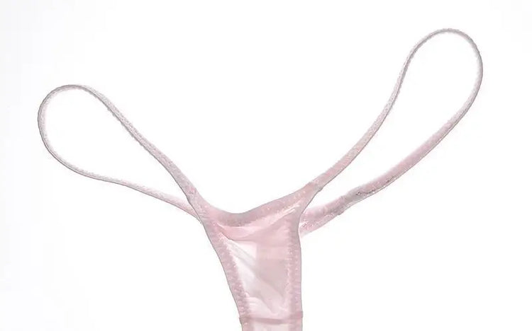 Women's Thin Ice Silk High Elastic Thong Mini Low-rise Sexy Sheer Single Layer Underwear