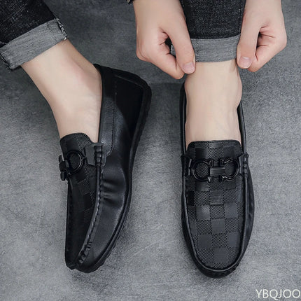 Scarpe casual da uomo con la nuova copertura piatta antiscivolo dal design a quadretti in stile britannico sono adatte per scarpe da ginnastica da uomo pigre