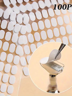 100Pcs Nail Art Display Tapes Clear Double Sided Adhesive Nail Stands Tabs Nail Display Strips for Nail Art Display Stand