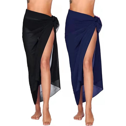 Sarong Lungo in Chiffon, Copricostume Trasparente da Spiaggia, Sciarpa Sexy per Bikini, Copricostume Unico per Donne in Vacanza platinumshop