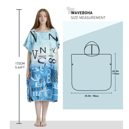 Surf Poncho Towel Quick Dry Microfiber Hooded Beach Robe Changing Poncho Bath Towel Beach Poncho for Adults (A12)