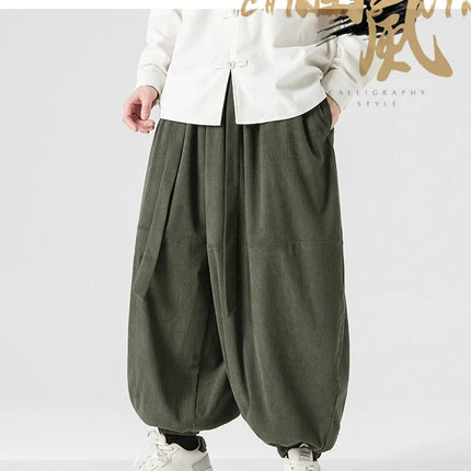 Pantaloni di velluto a coste da uomo autunno inverno pantaloni larghi casual oversize da uomo streetwear moda Harajuku donna pantaloni in vita elastica da uomo