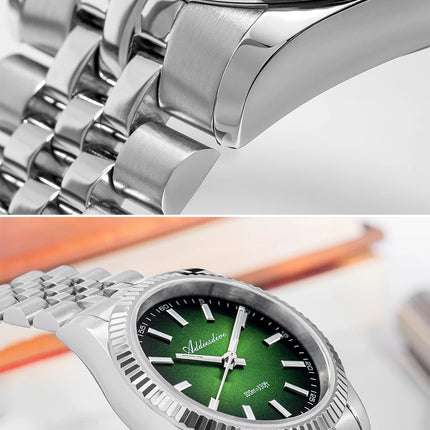 ADDIESDIVE Watch For Men Sapphire Glass Luminous 10Bar Diving Jubilee Strap 316L Stainless Steel VH31 Movement Quartz Watch
