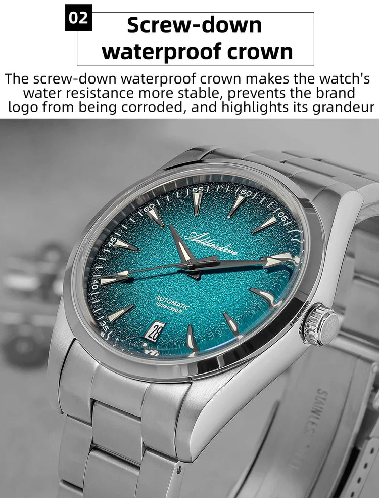 ADDIESDIVE Luxury 39mm Men Automatic Watch 8215 Mechanical BWG9 Super Luminous 100m Waterproof Watches Bubble Glass Men‘s Watch