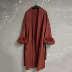 long wine red coats