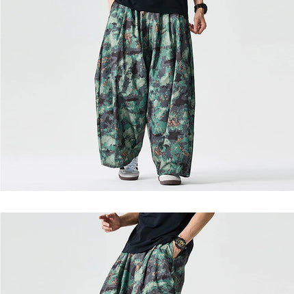 Pantaloni cargo mimetici uomo pantaloni Harem casual oversize da strada uomo pantaloni larghi Harajuku per sport all'aria aperta pantaloni a gamba larga da uomo streetwear