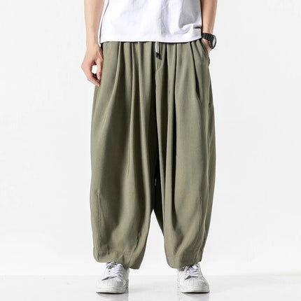 Pantaloni a Gamba Larga da Uomo Oversize Comodi Stile Harajuku Jogger Casual Moda Larga Elastico in Vita Streetwear