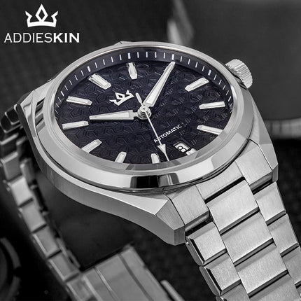 Addieskin K014 Luxury Men Automatic Watch ST2130 Mechanical Movement 40mm 316L Steel Case Cameo Shell Carved Dial 200m Waterproo