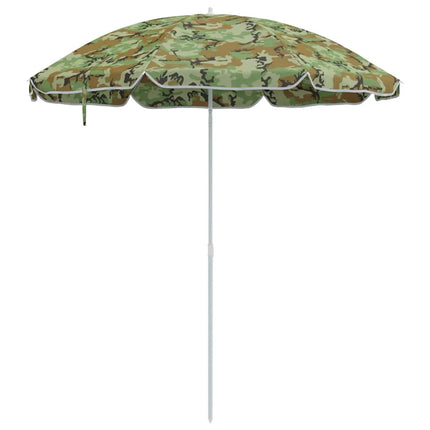 Ombrellone da spiaggia mimetico 263x263 cm, protezione UV, in metallo resistente, portatile, facile da montare, ideale per le attività all'aperto