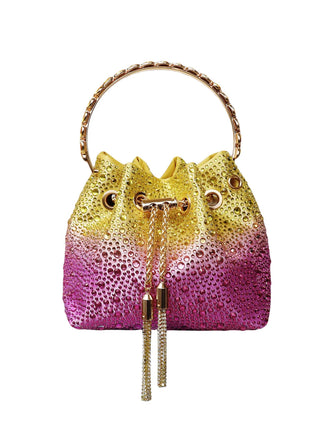 Handle Rhinestones Evening clutch Bag Purses and handbag luxury Designer shoulder bag Shiny Crystal Clutch purse bucket bag PlatiNum