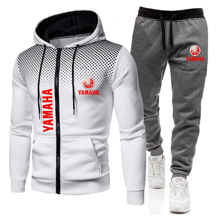 The popular Yamaha logo two-piece men's sportswear for 2025, running clothes, sportswear, hooded sweatshirt, zipper sweatshirt, PlatiNum