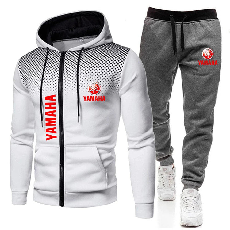The popular Yamaha logo two-piece men's sportswear for 2025, running clothes, sportswear, hooded sweatshirt, zipper sweatshirt, PlatiNum