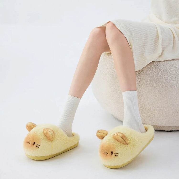 New Gentle Gradient Kitten Mules Slippers Women Winter Home Warm 3D Cat Shoes 44 45 Woman Indoor Plush Slipper Furry Room Mules