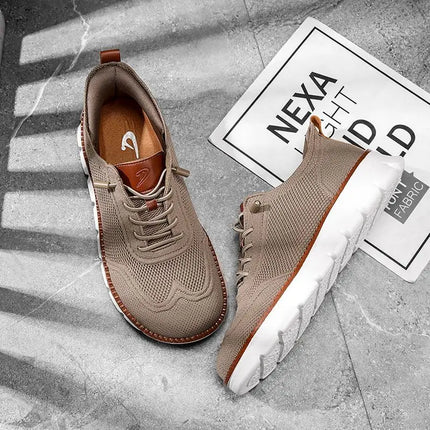 Scarpe casual estive da uomo a punta larga, taglie grandi, con suola morbida e funzione antiscivolo, traspiranti in tessuto Fly-Weave
