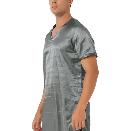 Donna uomo pigiama in raso di seta pigiameria maniche corte camicia da notte Kimono accappatoio abito da notte accappatoio camicia da notte estiva Homewear