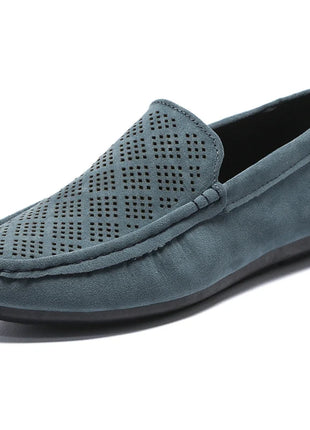 STRONGSHEN scarpe da uomo Casual Luxury Brand Slip on mocassini vuoti in pelle scamosciata mocassini da uomo estate traspirante scarpe da guida da uomo italiane
