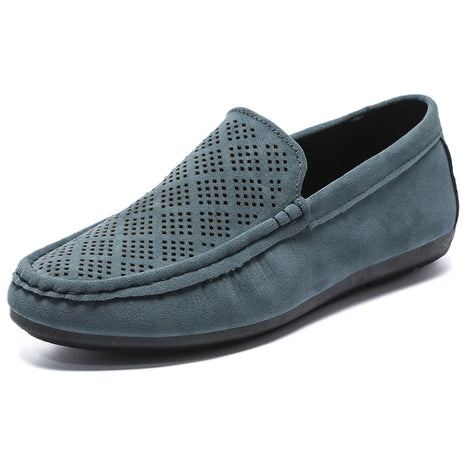 STRONGSHEN scarpe da uomo Casual Luxury Brand Slip on mocassini vuoti in pelle scamosciata mocassini da uomo estate traspirante scarpe da guida da uomo italiane