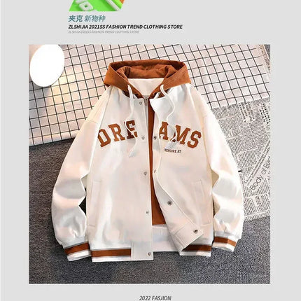 Men's Autumn New Trendy Brand All-match Student Hooded Jacket Plus Size Coats Women High Quality Varsity Baseball Uniform Jacket